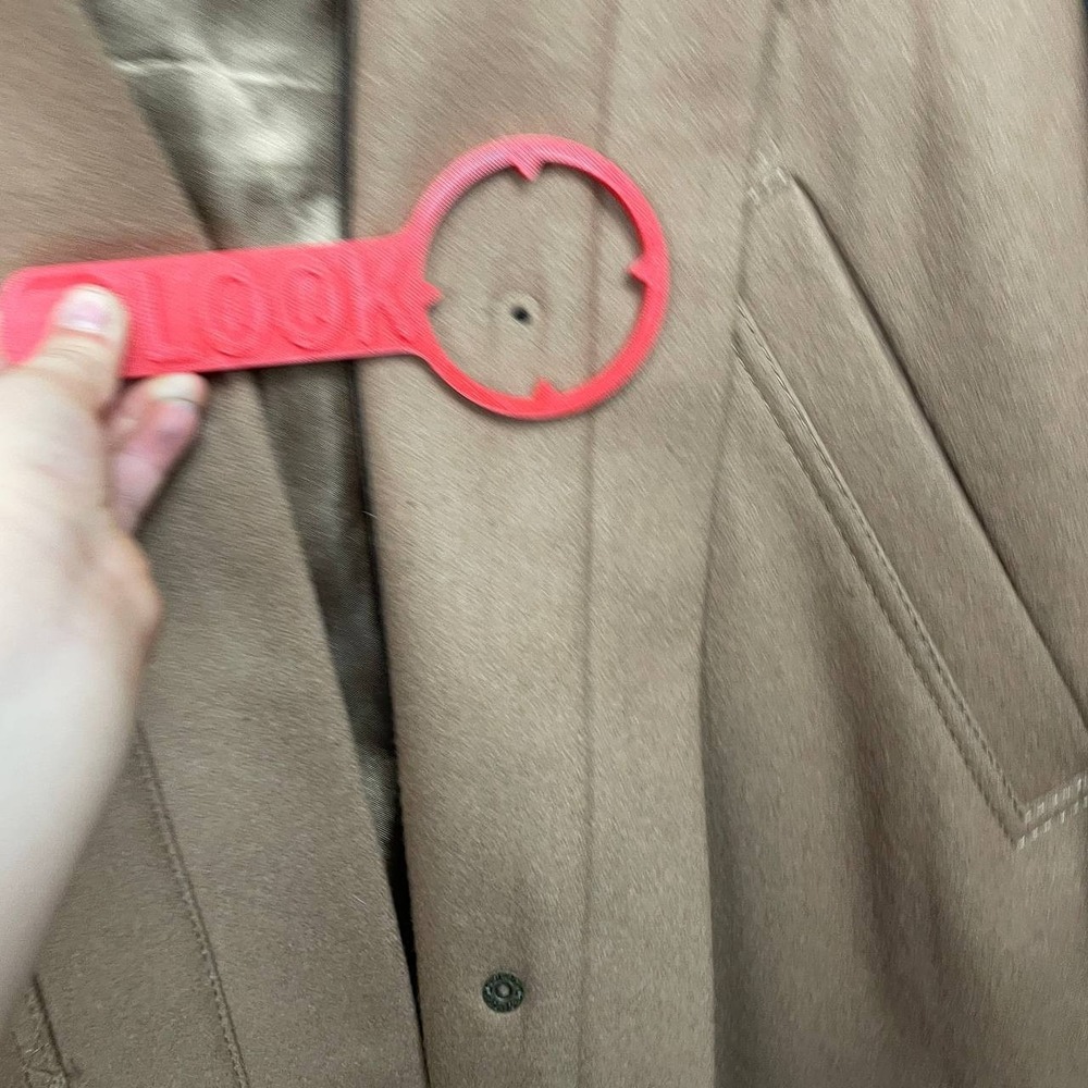 Vintage Y2K Kenneth Cole Wool Blend Hooded Camel Coat Longline Jacket 12 Travel - Picture 7 of 11